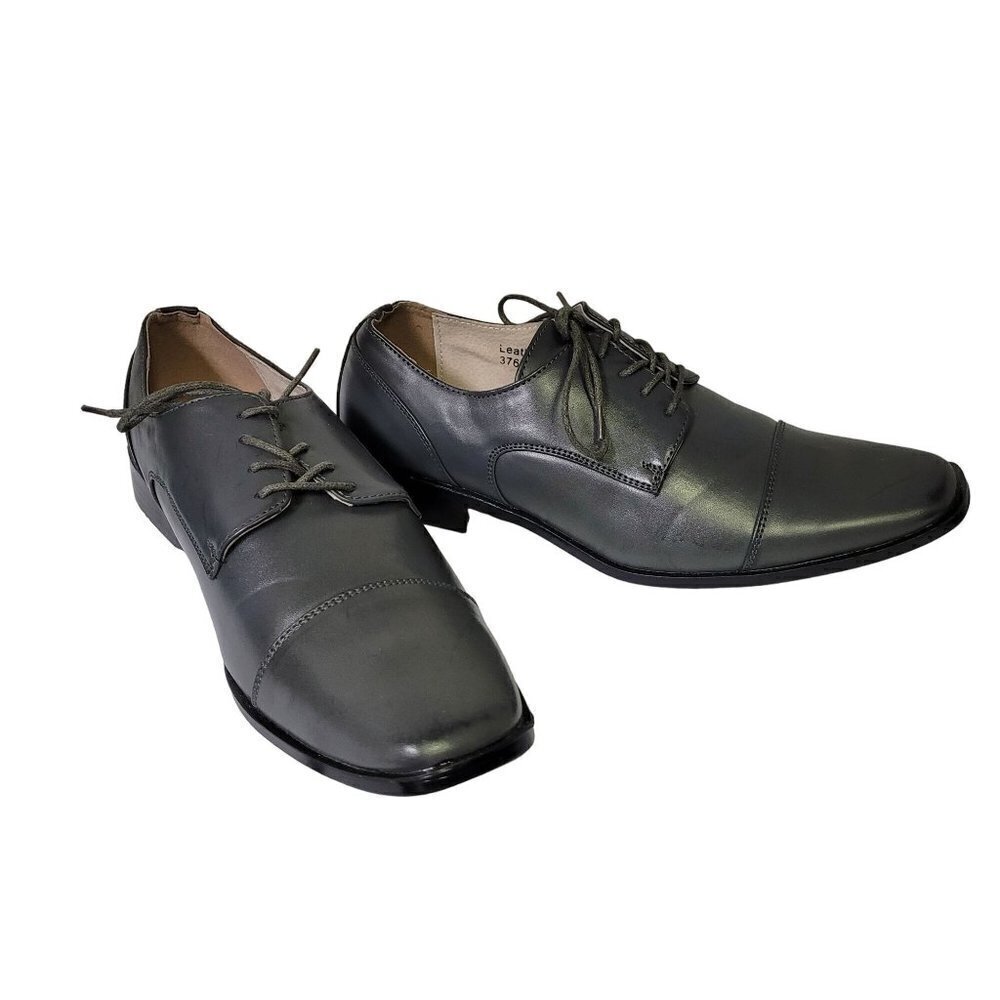 NEW Men's Dress Shoes Gray Majestic Collection Lace Up Oxford Square Toe